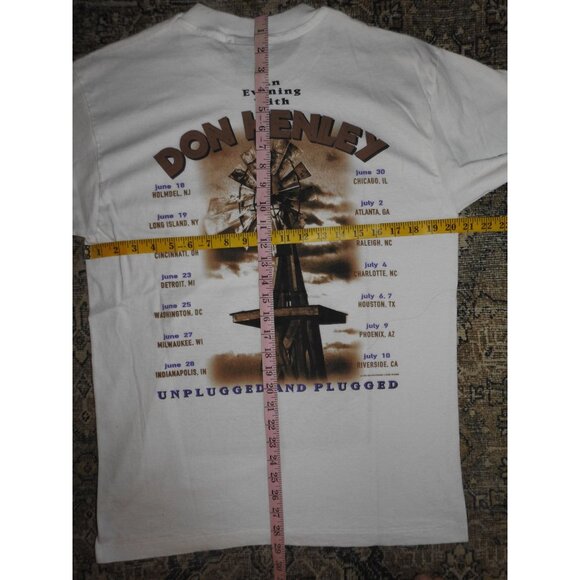Vintage 1993 Don Henley "Unplugged & Plugged" Tour Tee T-Shirt Large Made in USA - Picture 10 of 10
